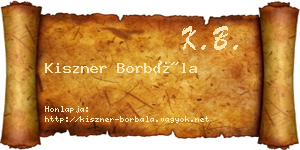 Kiszner Borbála névjegykártya